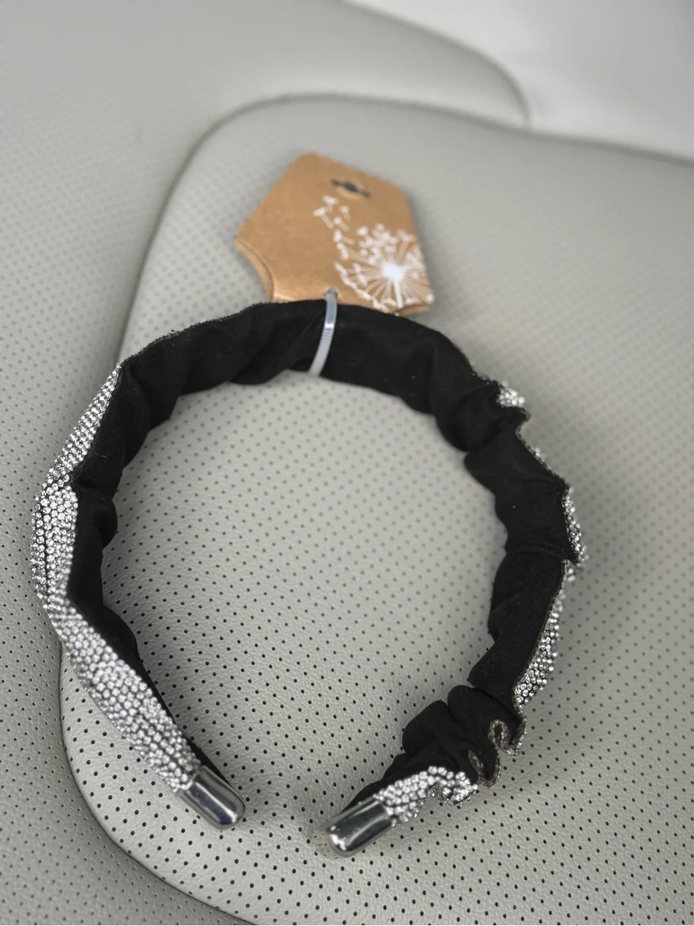 Rhinestone Embellished Black Headband🤍🩶🖤
